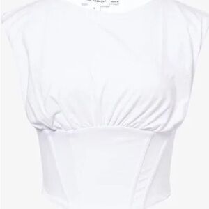 Good American White Corset-Style Crop Top